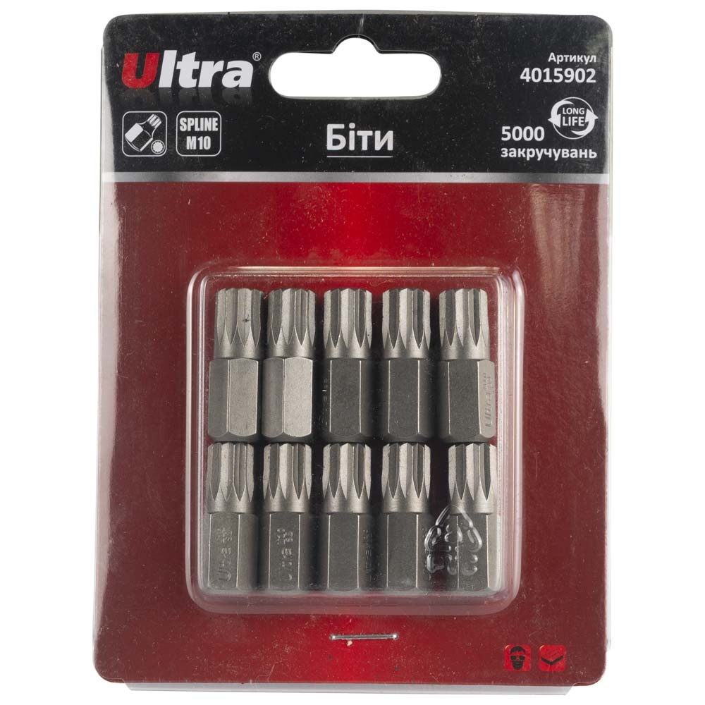 Набір біт Ultra Spline M10x30мм 10мм 10шт S2 (4015902) Ultra - купити в Україні