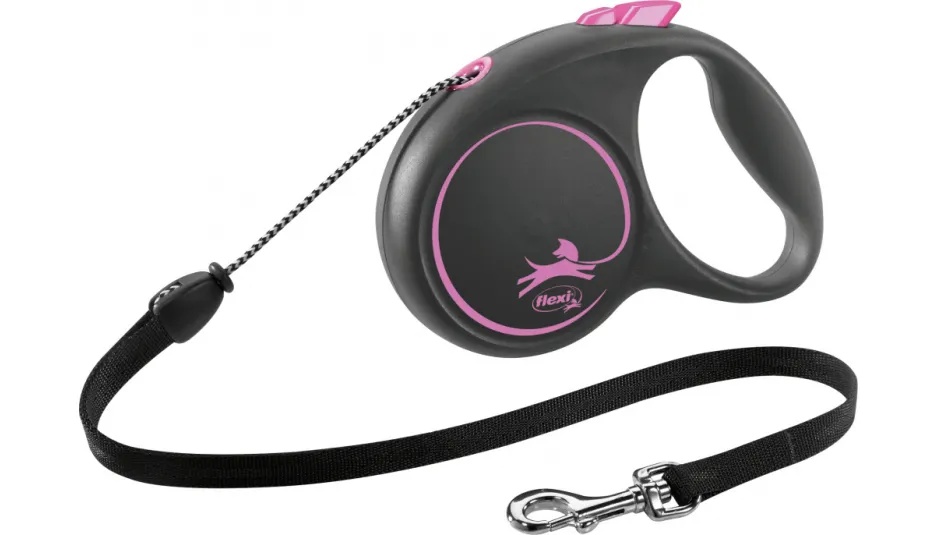 Повідець для тварини Flexi Black Design M 5м/20 кг Pink (FL 033418)