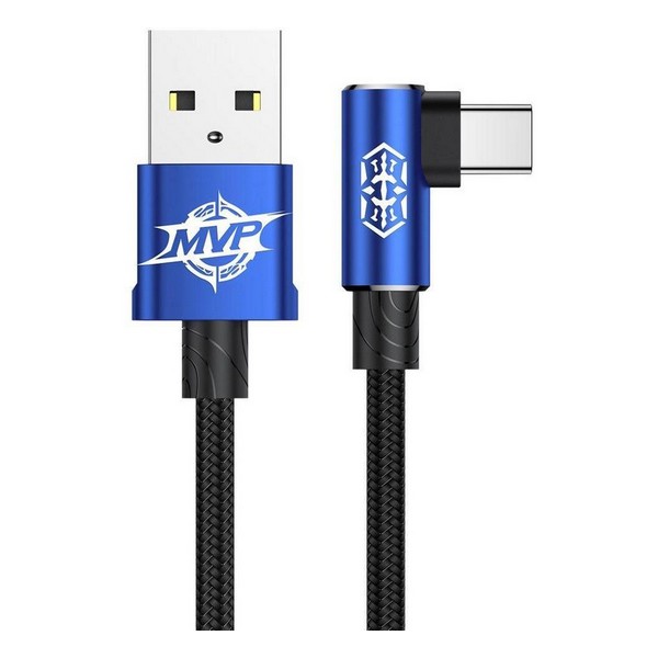 

Кабель USB (папа) = USB type C (папа) 1 м Baseus MVP Elbow CATMVP-A03 Black Blue, MVP Elbow Type Cable USB For Type-C 2A 1M Blue (CATMVP-A03)