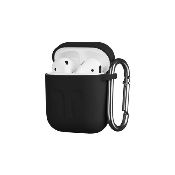

Чохол для Apple AirPods (air pods) 2E Pure Color Silicone Imprint (1.5mm) with carabine Black, Apple AirPods 2E Pure Color Silicone Imprint (1.5mm) with carabine