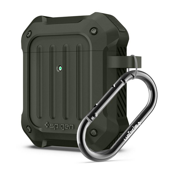

Чохол для Apple AirPods (air pods) Spigen Tough Armor with carabine Military Green, Apple AirPods Spigen Tough Armor with carabine