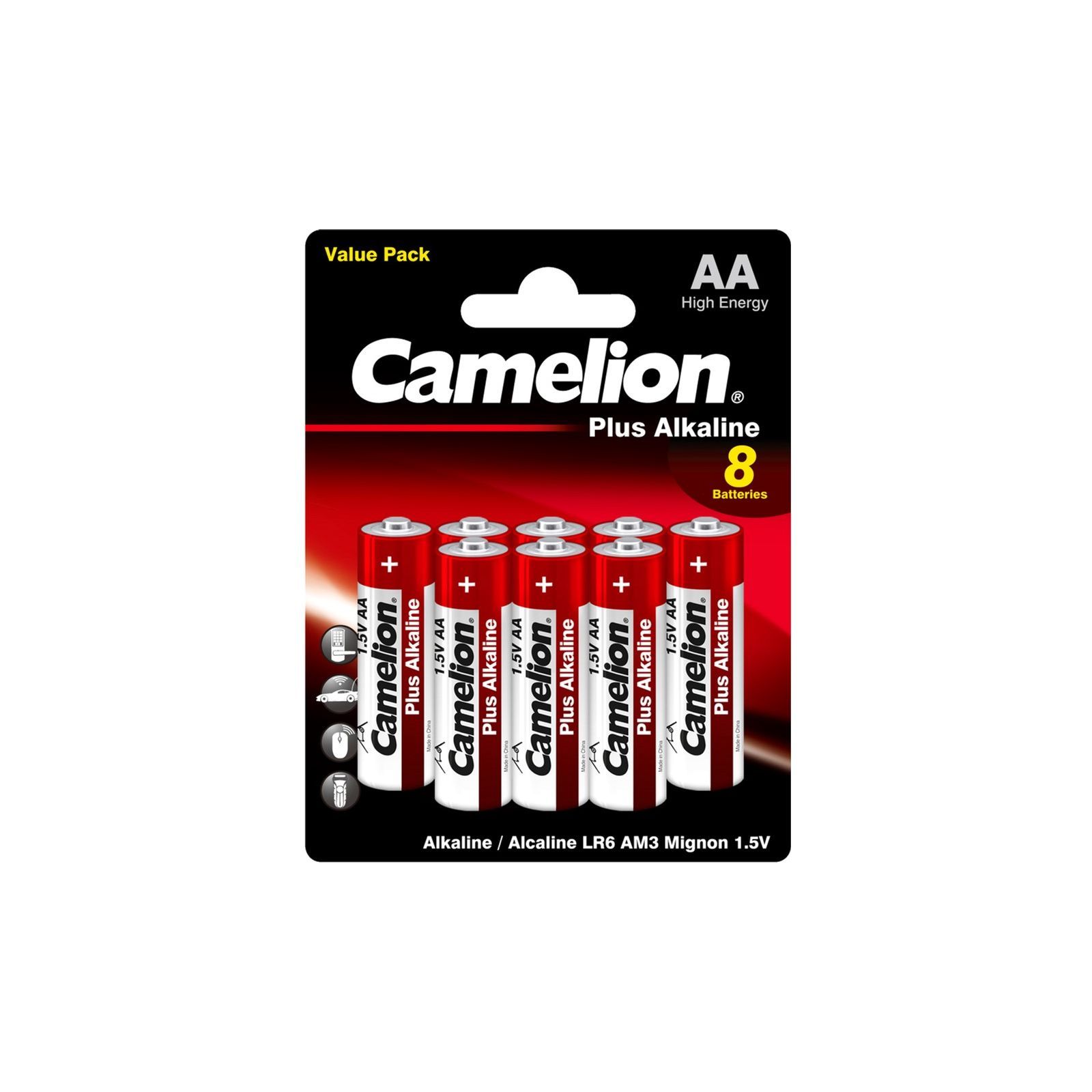 Батарейка Camelion AA LR6 Plus Alkaline * (5 + 3) (LR6-BP5+3)