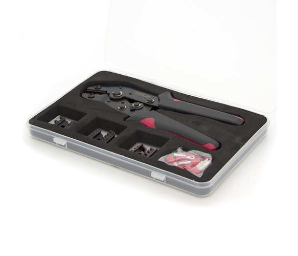 Кримпер Voltronic Cinlin-06-02C-06WF Black Red + насадки 06 -0.5-6mm2, 02С -0.5-2.5mm2, 06WF -0.25-6mm2