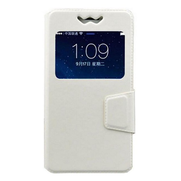 

Чохол-книжка універсальна 4.9 - 5.2 TOTO Book Silicone Slide Universal Cover with window White, Book Silicone Slide Universal Cover With Window 4.9-5.2