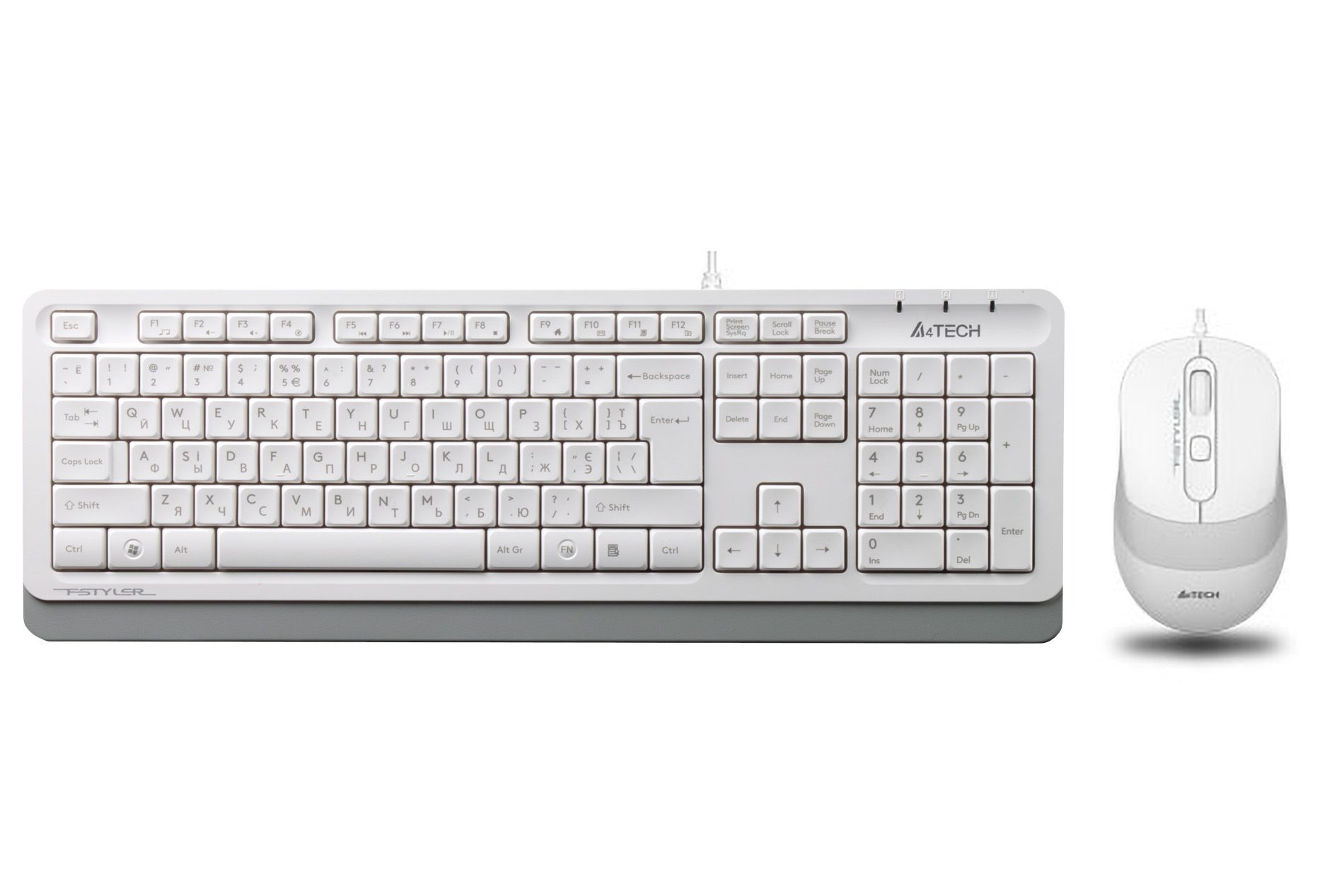 Комплект клавіатура та миша A4Tech Fstyler F1010 White (USB класичний)