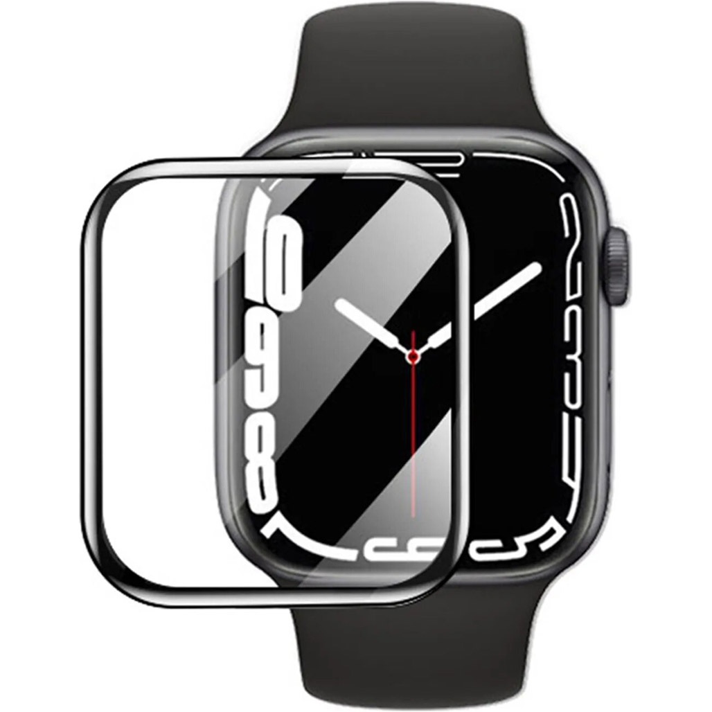Захисне скло для смарт-годинника iLera PolyGlass 2.5D для Apple Watch 7 45 мм Black (IWIL45)