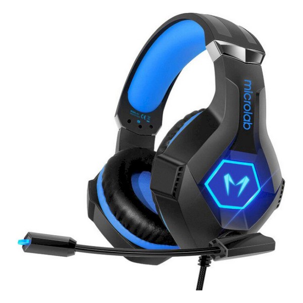 

Навушники накладні провідні з мікрофоном Microlab G7 Black/Blue, G7