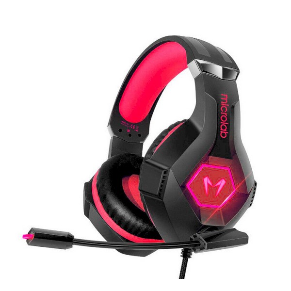 

Навушники накладні провідні з мікрофоном Microlab G7 Black/Red, G7