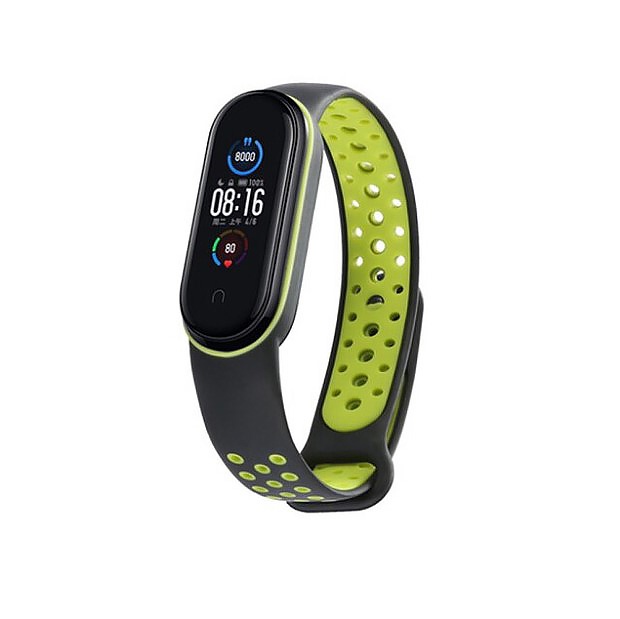 Ремінець для фітнес-браслету BeCover Vents Style для Xiaomi Mi Smart Band 7 Black Green (710505)