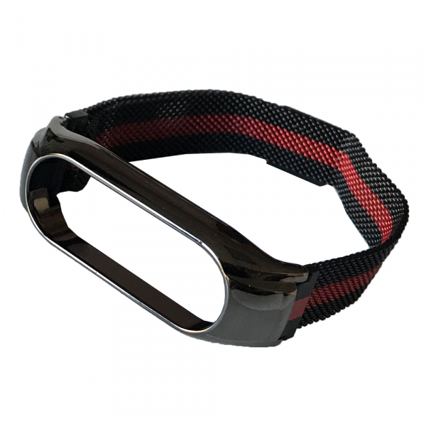 Ремінець для фітнес-браслету Infinity Xiaomi Mi Band 7 Milanese Loop Black Red