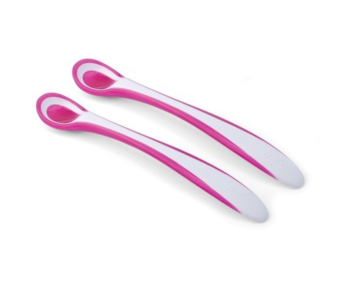 Набір ложок для годування Nuvita Easy Eating NV8485 Pink 2 шт із термоіндикатором