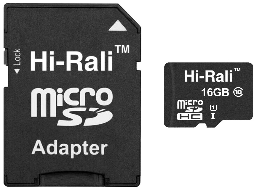 Карта памяті Hi-Rali HI-16GBSD10U1-01 Black 16GB microSDHC З адаптером Class 10