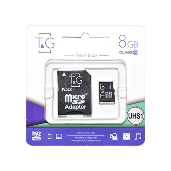 Карта памяті T&amp;G TG-8GBSD10U1-01 Black 8GB microSDHC З адаптером Class 10 UHS-I