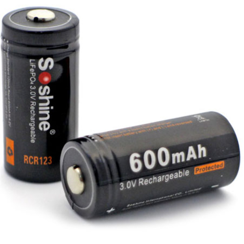 Акумулятор Soshine CR123A/16340 600mAh 1шт