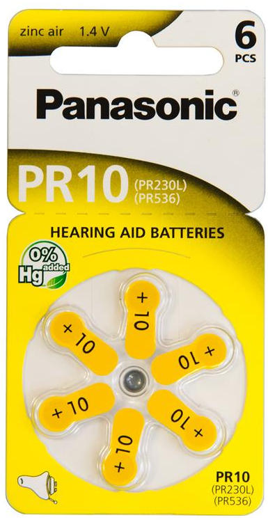 Батарейка Panasonic PR-230 Yellow 6 шт