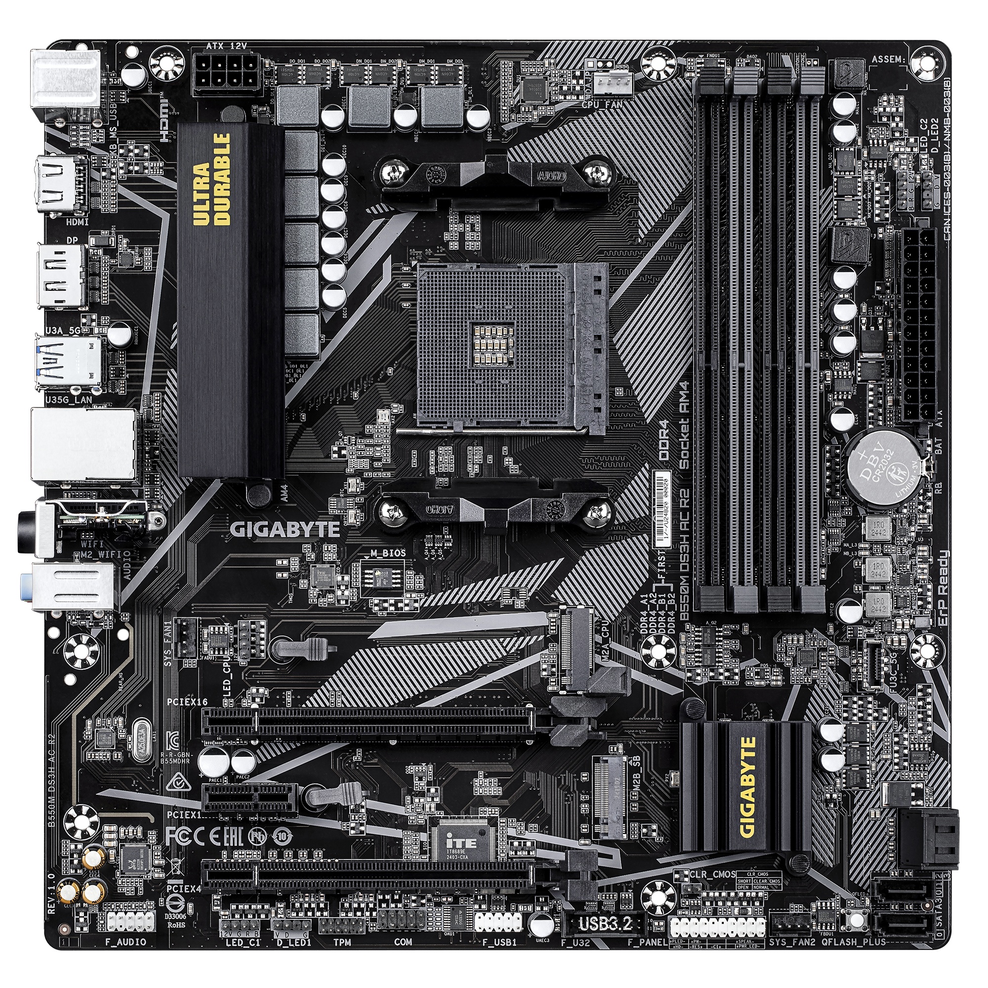 Материнська плата Gigabyte B550M DS3H AC R2
