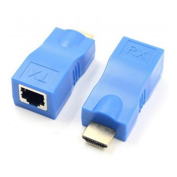 Перехідник Extradigital KBH1754 HDMI (тато) - RJ45 (мама) Blue
