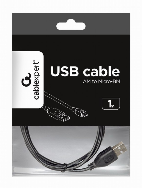 Дата-кабель Cablexpert CCP-mUSB2-AMBM-1M 1m USB(тато) - microUSB Type B(тато) Black Cablexpert - купити в Україні