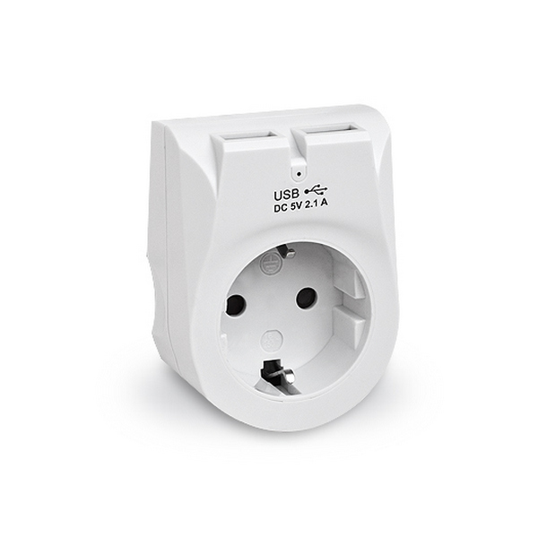 Розетка REAL-EL CS-25 White (2USB, 2.1A ) REAL-EL - купити в Україні