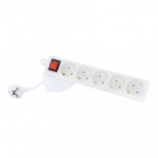 Мережевий фільтр Tecro TCS-5-3SW White 5 розеток, 3 м