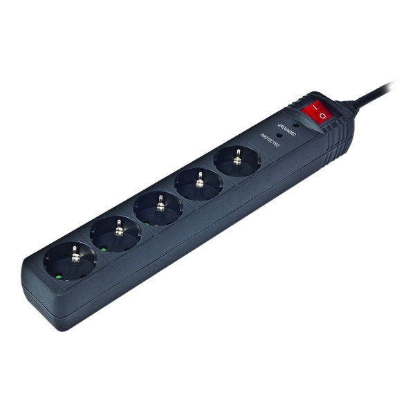 Мережевий фільтр EnerGenie SPG5-C-10 Black 5 розеток, 3 м