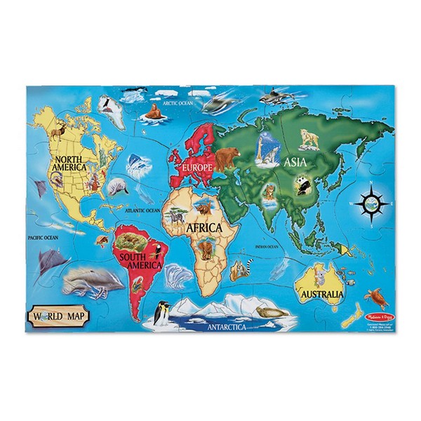 Пазл Melissa&amp;Doug Карта Світу MD10446 підлоговий класичний 33 елементів Melissa&amp;Doug - купити в Україні
