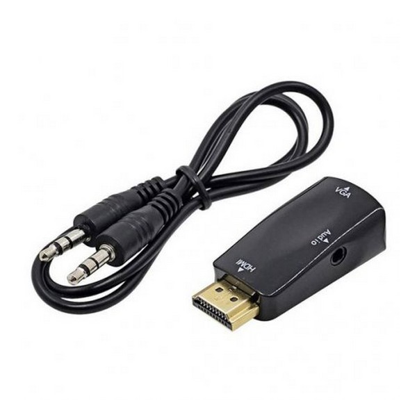 Перехідник STLab HDMI (тато) - VGA (мама) Black + аудіо кабель