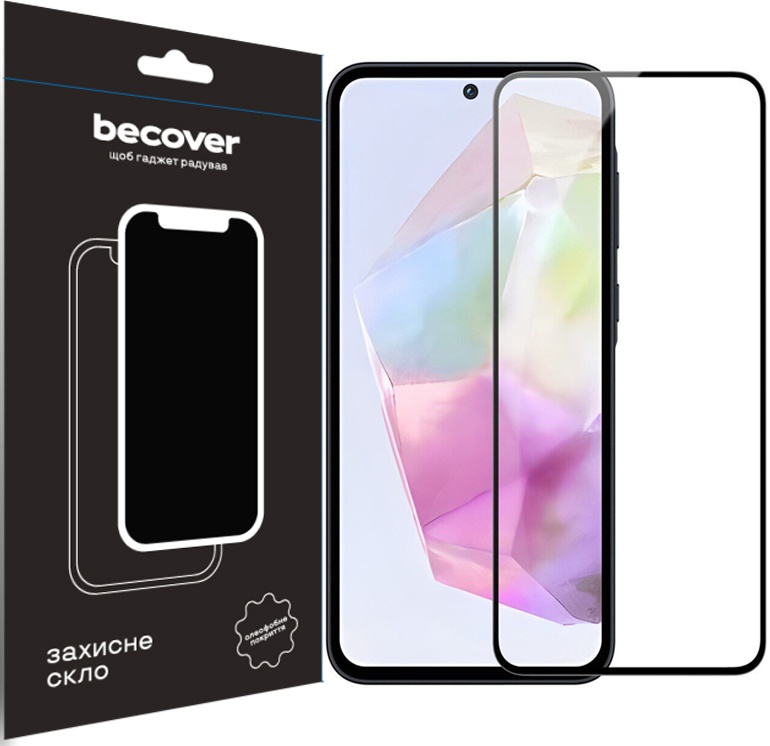 Захисне скло BeCover Glass для Samsung Galaxy A35 5G SM-A356 Black (711071) BeCover - купити в Україні