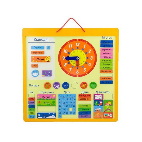 Розвиваюча іграшка для малюків Viga Toys Магнітний календар 50377U