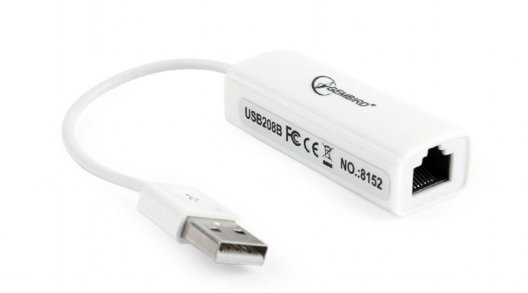 Перехідник Gembird NIC-U2-02 USB (тато) - RJ45 (мама) White