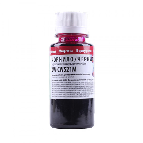 

Чорнило Canon CL-38/CLI-521 100мл ColorWay Magenta, CL-38/CLI-521