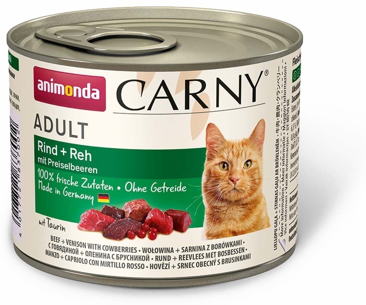 Корм вологий Carny Adult Beef Venison with Cowberries для дорослих котів з яловичиною олениною та брусницею 200 г