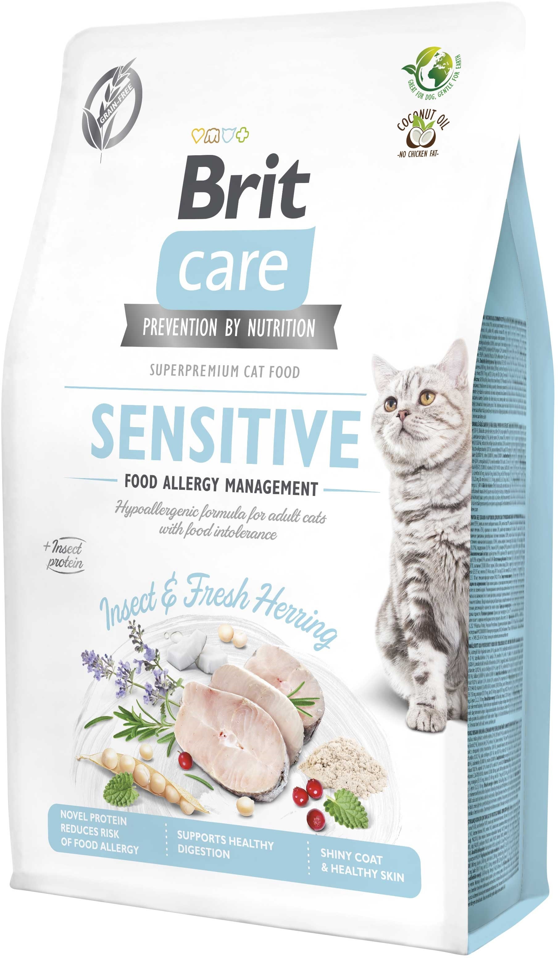 Корм сухий Brit Care Cat Grain Free Insect для дорослих котів з харчовою непереносимістю з комахами та рибою 2 кг Brit - купити в Україні