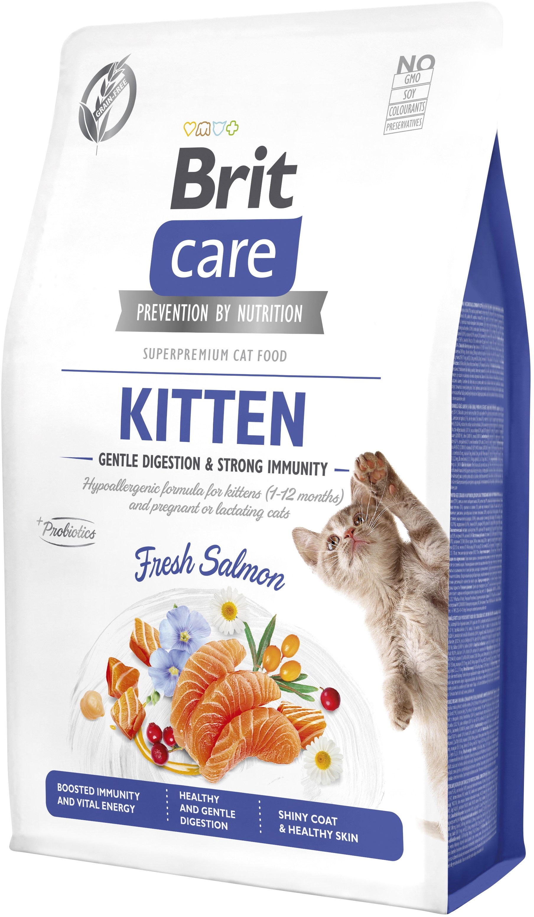 Корм сухий Brit Care Cat Grain Free Kitten Gentle Digestion Strong Immunity для кошенят для міцного імунітету з лососем 2 кг