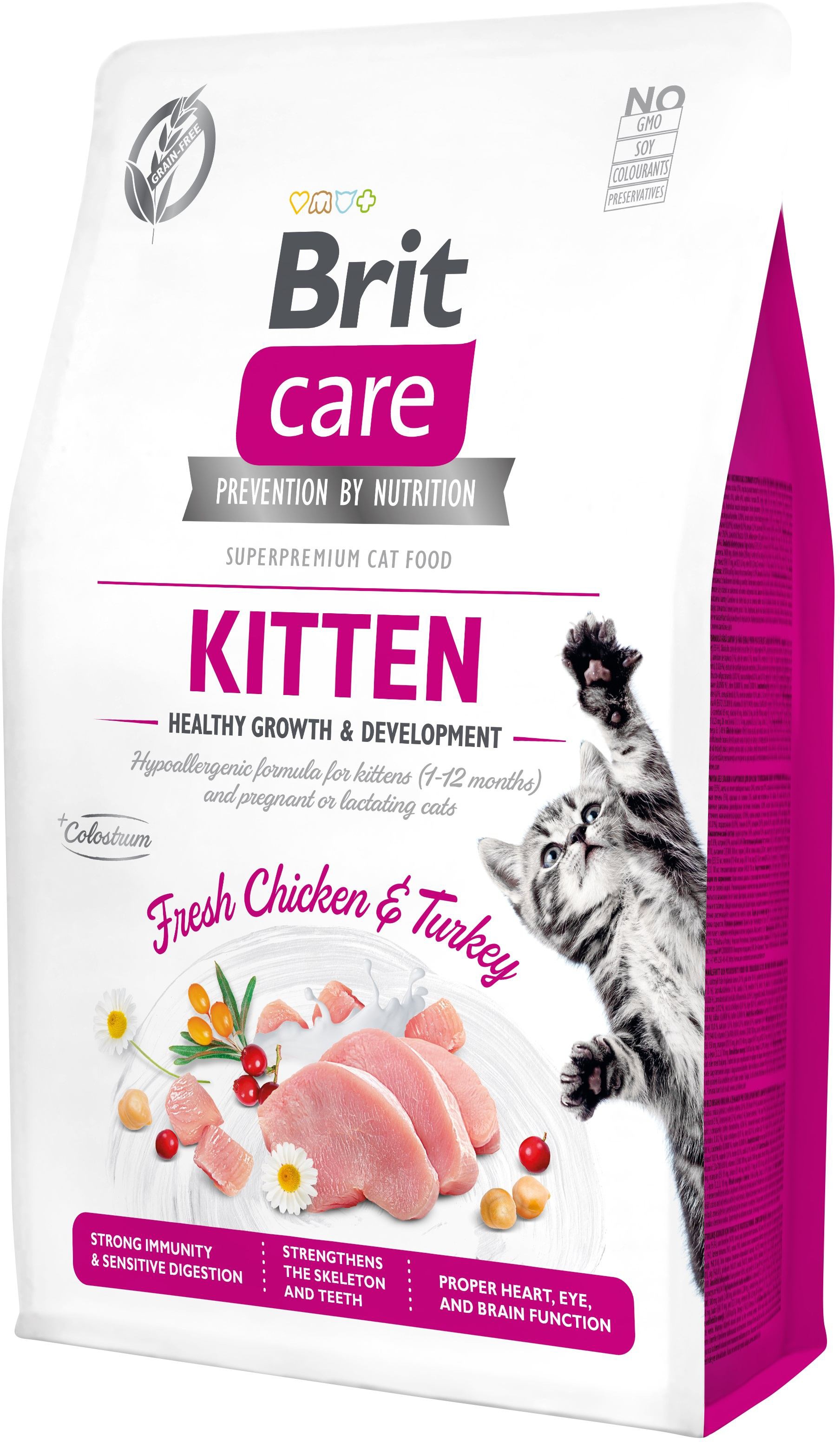 Корм сухий Brit Care Cat Grain Free Kitten Healthy Growth and Development для кошенят для здорового зростання та розвитку 2 кг Brit - купити в Україні