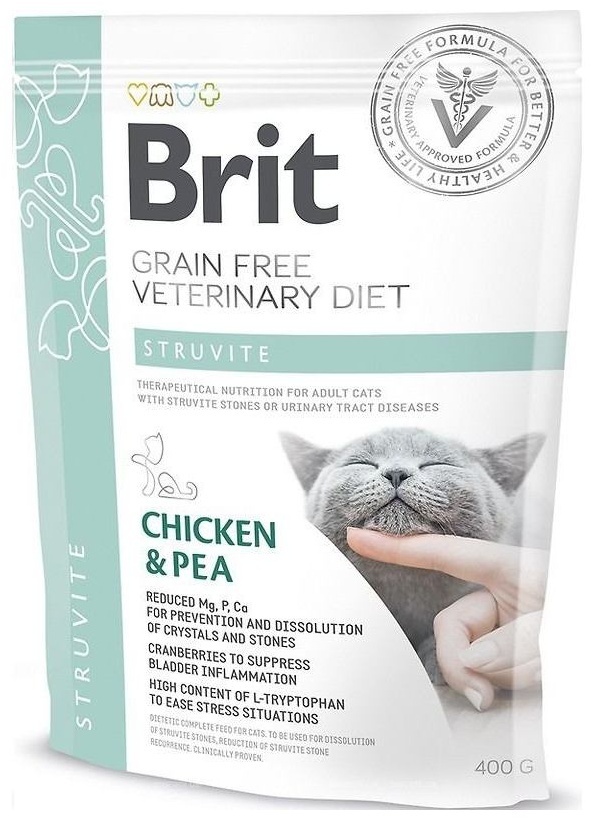 Корм сухий Brit Grain Free VetDiet Cat Struvite для котів з сечокам яною хворобою з куркою та горохом 400 г
