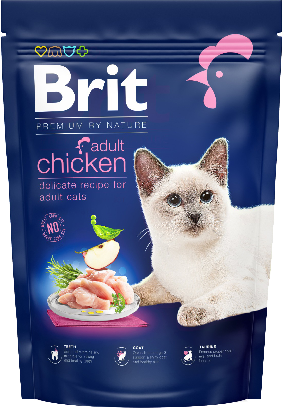 Корм сухий Brit Premium Cat by Nature Adult Chicken для дорослих котів з куркою 800 г Brit - купити в Україні