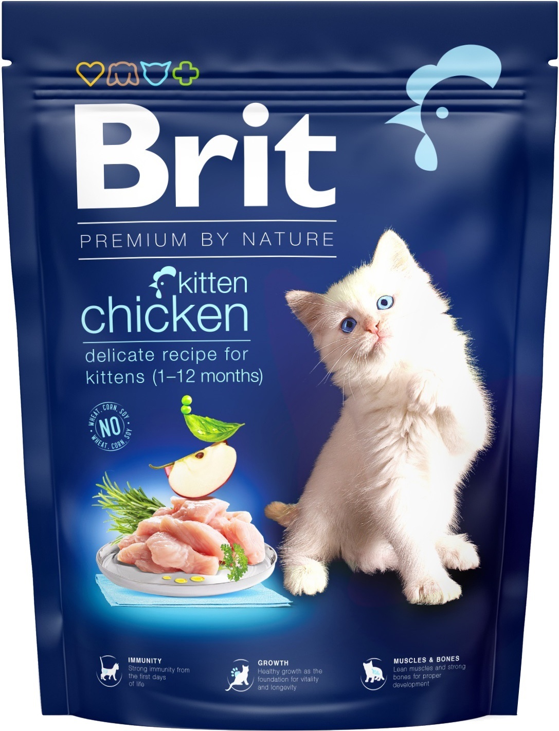Корм сухий Brit Premium by Nature Cat Kitten для кошенят від 1-12 місяців з куркою 300 г Brit - купити в Україні