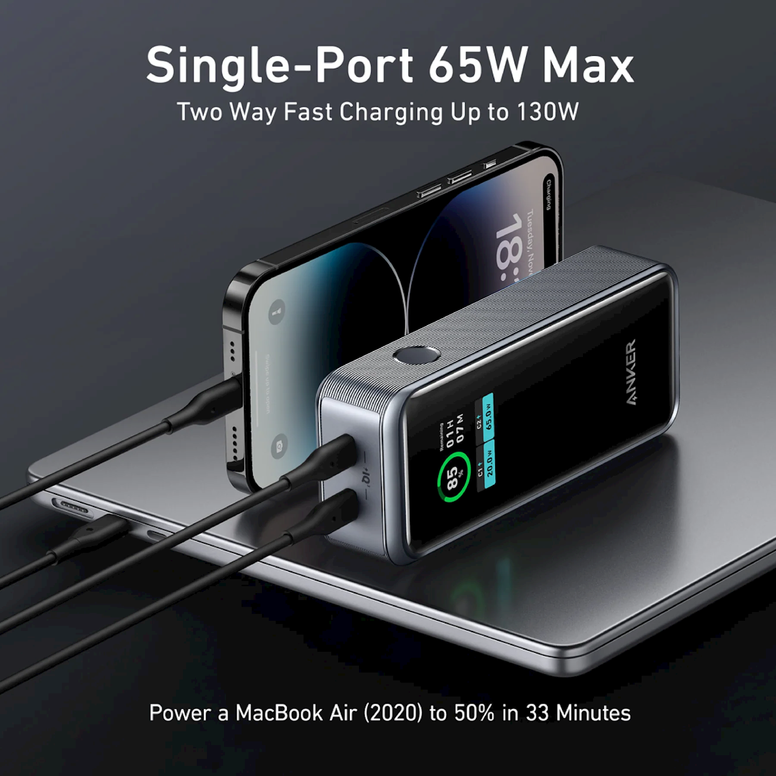 Внешний портативный аккумулятор Anker Prime 12000mAh 130W