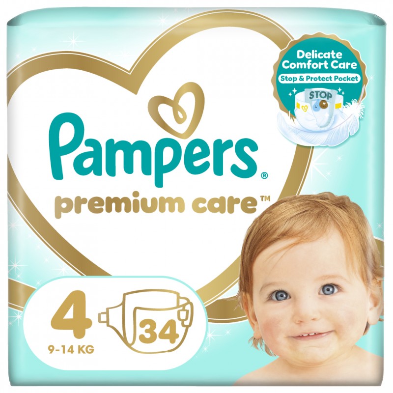 Підгузки Pampers Premium Care Maxi Розмір 4 (9-14 кг) 34 шт (8001090379368)
