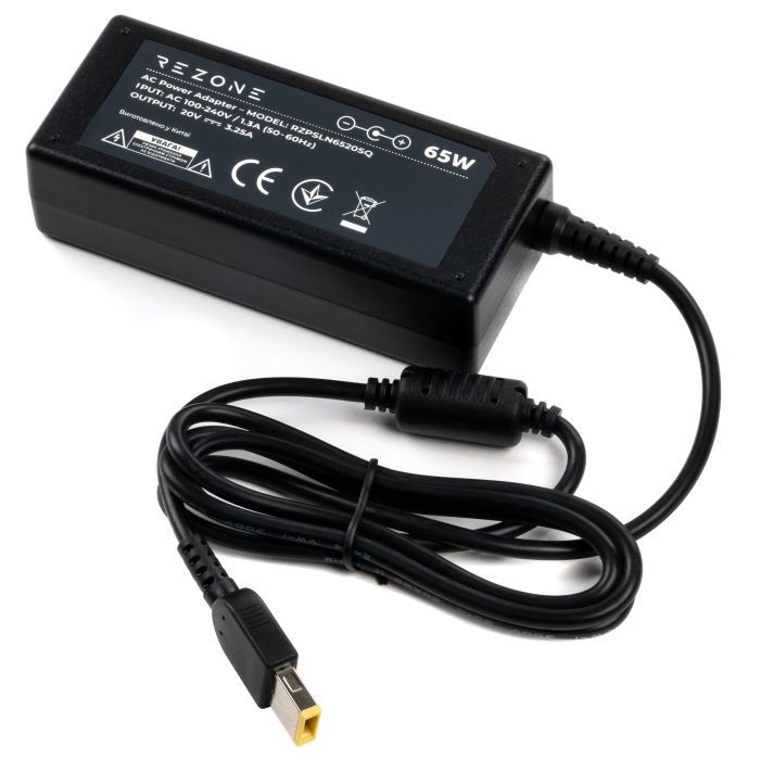 Блок живлення для ноутбука Rezone (RZPSLN6520SQ) Black Lenovo 65W 20V square with pin