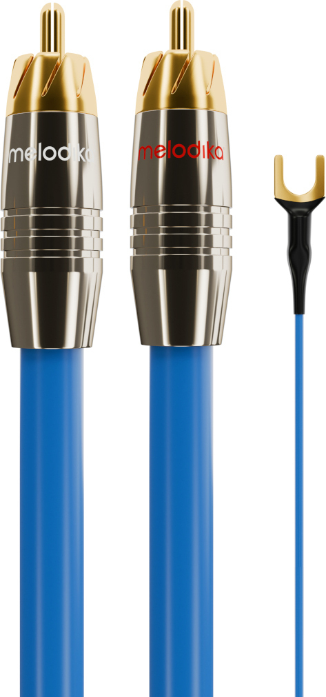 Аудіо-кабель Melodika Sky Blue Phono SBPH15 2xRCA (тато)  -  2xRCA (тато) 1.5 m з заземленням