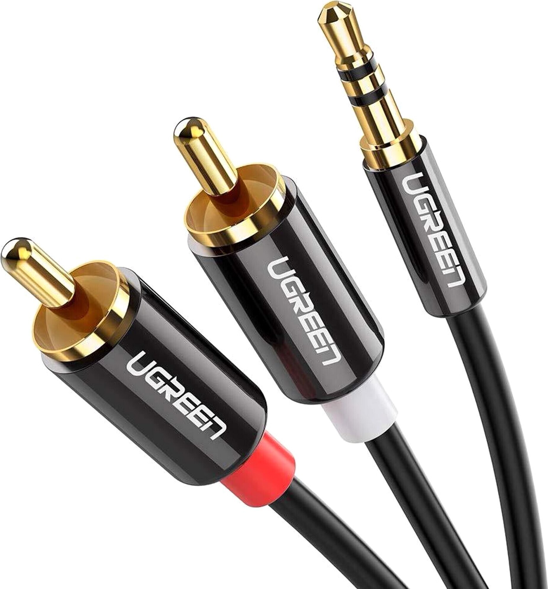 Аудіо-кабель Ugreen AV116 mini-jack 3.5 (тато)  -  2xRCA (тато), 5 m Black (10591)