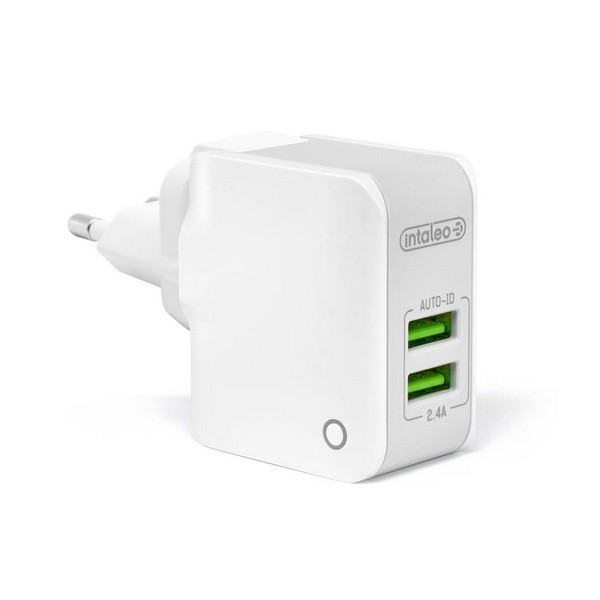 Адаптер живлення для телефона Intaleo TCA242 White (2USB, 2.4A) (1283126477492)