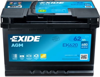 Автомобільний акумулятор Exide START-STOP AGM 62Ah Ев (-/+) (EK620)