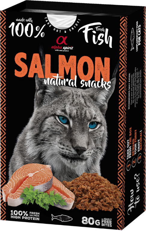Ласощі для котів Alpha Spirit Cat Salmon Natural Snacks 80 г (8436586311773) Alpha Spirit - купити в Україні
