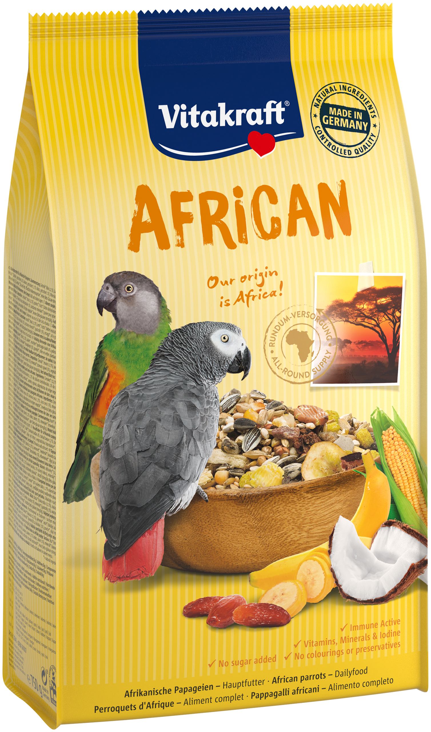 Корм Vitakraft African для великих африканських папуг для жако 750 г