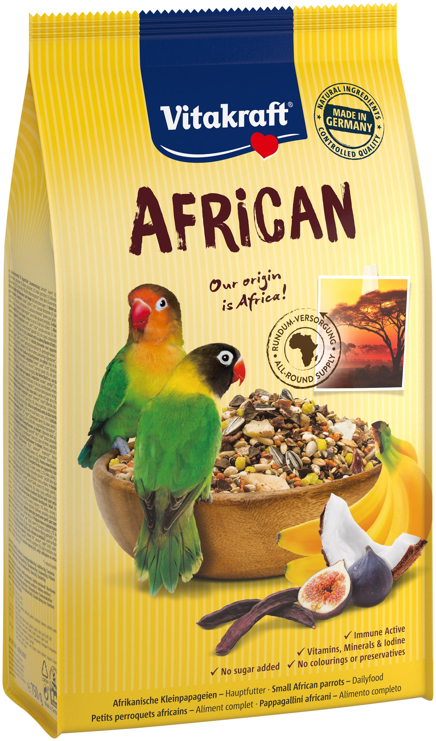 Корм Vitakraft African для середніх африканських папуг 750 г