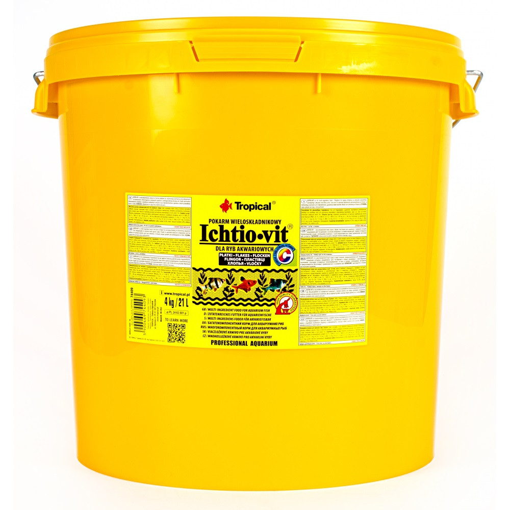 Корм Tropical Ichtio-Vit для всіх акваріумних риб пластівці 21 л/ 4 кг Tropical - купити в Україні