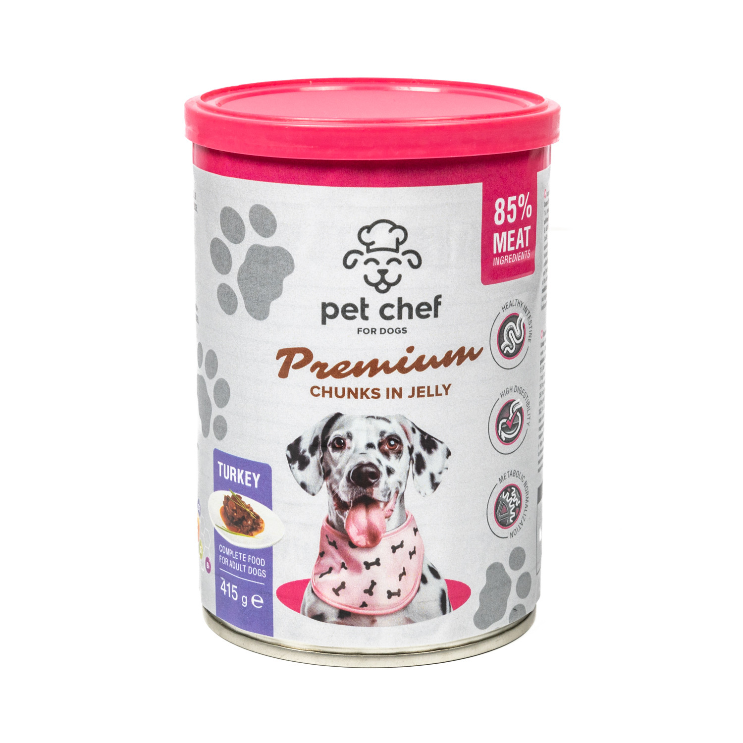 Вологий корм для собак Pet Chef Chunks in Jelly Turkey 415 г Pet Chef - купити в Україні